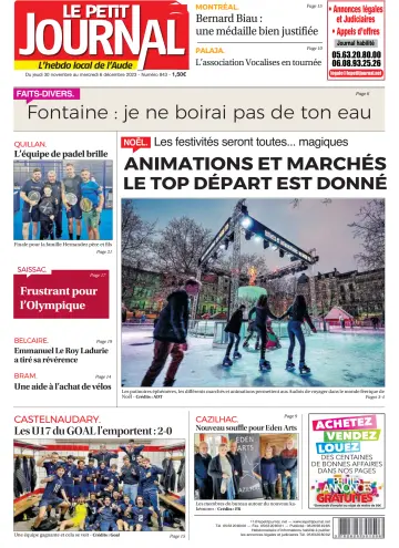 Le Petit Journal - L'hebdo local de l'Aude - 30 11月 2023
