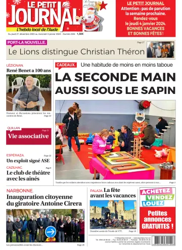 Le Petit Journal - L'hebdo local de l'Aude - 21 12월 2023