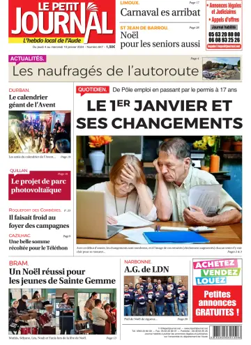 Le Petit Journal - L'hebdo local de l'Aude - 04 enero 2024