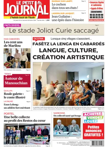 Le Petit Journal - L'hebdo local de l'Aude - 22 二月 2024