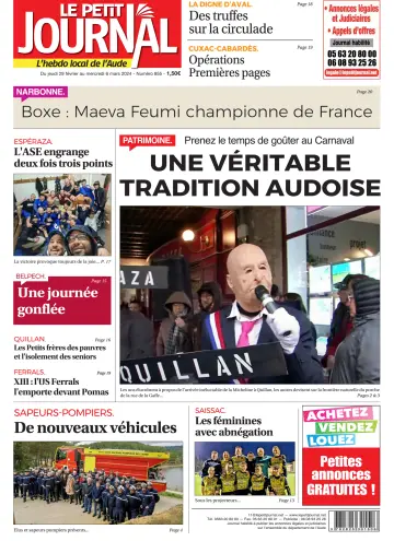 Le Petit Journal - L'hebdo local de l'Aude - 29 二月 2024