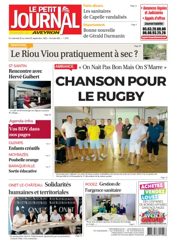 Le Petit Journal - L'hebdo local de l'Aveyron - 31 Aug 2023