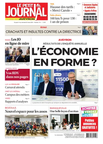 Le Petit Journal - L'hebdo local de l'Aveyron - 14 мар. 2024