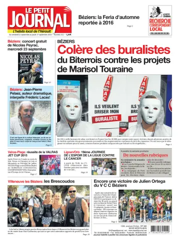 Le Petit Journal - L'hebdo local de l'Hérault - 11 Sep 2015