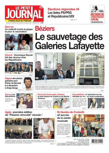 Le Petit Journal - L'hebdo local de l'Hérault - 13 Nov 2015