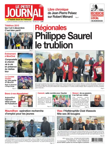 Le Petit Journal - L'hebdo local de l'Hérault - 27 Nov 2015