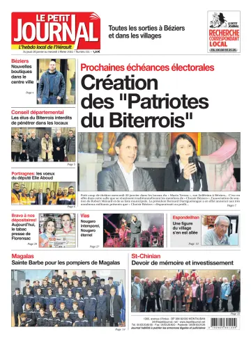 Le Petit Journal - L'hebdo local de l'Hérault - 29 Jan 2016