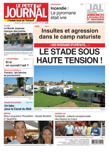 Le Petit Journal - L'hebdo local de l'Hérault - 12 Aug 2016
