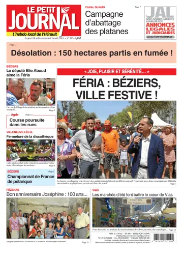 Le Petit Journal - L'hebdo local de l'Hérault - 19 Aug 2016