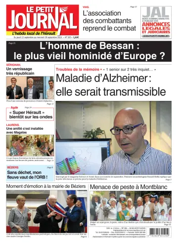 Le Petit Journal - L'hebdo local de l'Hérault - 23 Sep 2016
