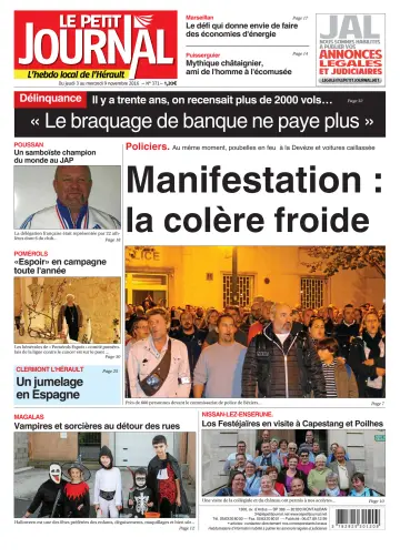 Le Petit Journal - L'hebdo local de l'Hérault - 4 Nov 2016