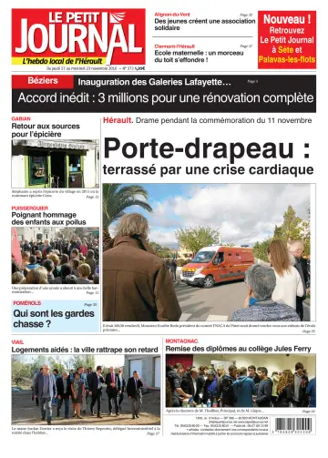 Le Petit Journal - L'hebdo local de l'Hérault - 18 Nov 2016