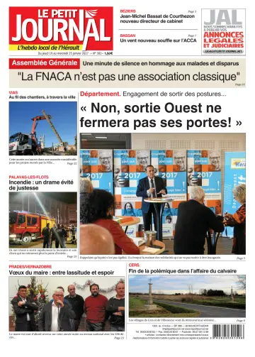 Le Petit Journal - L'hebdo local de l'Hérault - 20 Jan 2017