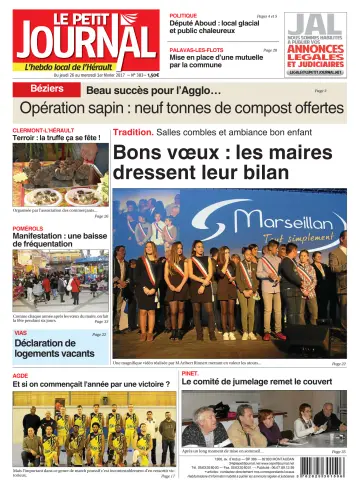 Le Petit Journal - L'hebdo local de l'Hérault - 27 Jan 2017