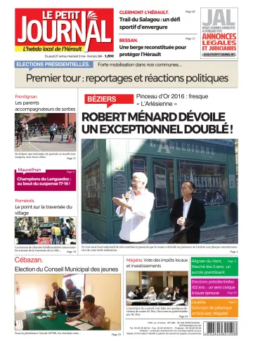 Le Petit Journal - L'hebdo local de l'Hérault - 28 Apr 2017