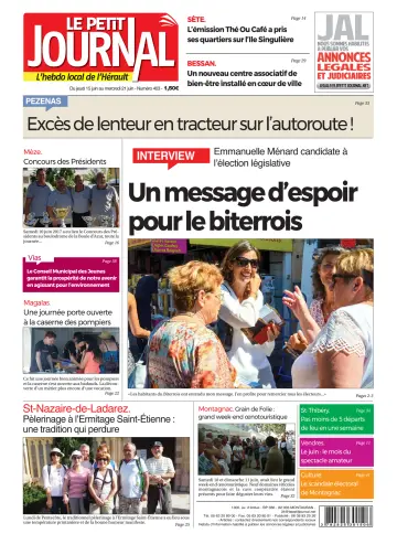 Le Petit Journal - L'hebdo local de l'Hérault - 16 Jun 2017