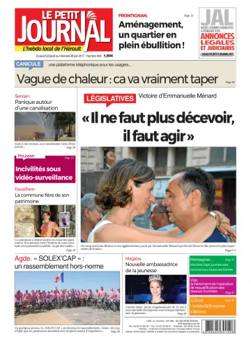 Le Petit Journal - L'hebdo local de l'Hérault - 23 Jun 2017