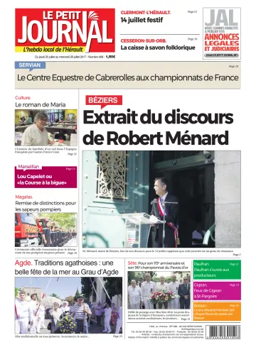 Le Petit Journal - L'hebdo local de l'Hérault - 21 Jul 2017