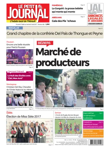Le Petit Journal - L'hebdo local de l'Hérault - 28 Jul 2017