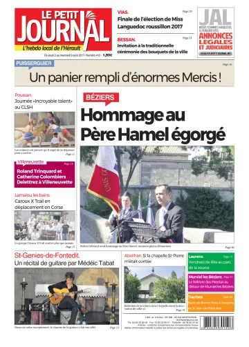 Le Petit Journal - L'hebdo local de l'Hérault - 4 Aug 2017