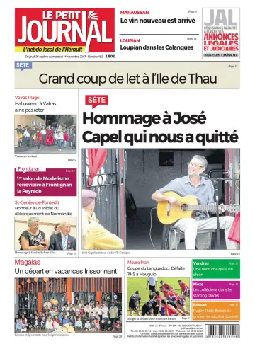 Le Petit Journal - L'hebdo local de l'Hérault - 27 Oct 2017