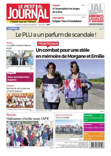 Le Petit Journal - L'hebdo local de l'Hérault - 10 Nov 2017