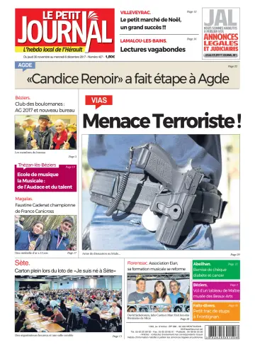 Le Petit Journal - L'hebdo local de l'Hérault - 1 Dec 2017
