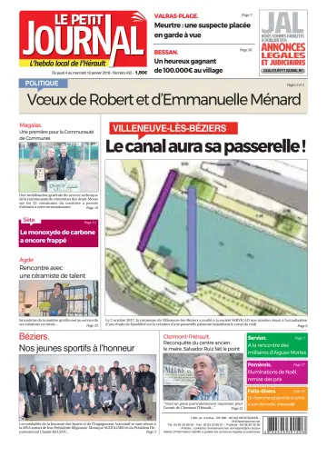 Le Petit Journal - L'hebdo local de l'Hérault - 5 Jan 2018