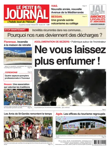 Le Petit Journal - L'hebdo local de l'Hérault - 9 Feb 2018