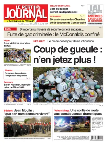 Le Petit Journal - L'hebdo local de l'Hérault - 23 Feb 2018
