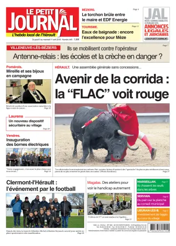 Le Petit Journal - L'hebdo local de l'Hérault - 6 Apr 2018