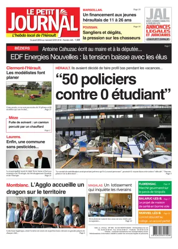 Le Petit Journal - L'hebdo local de l'Hérault - 27 Apr 2018