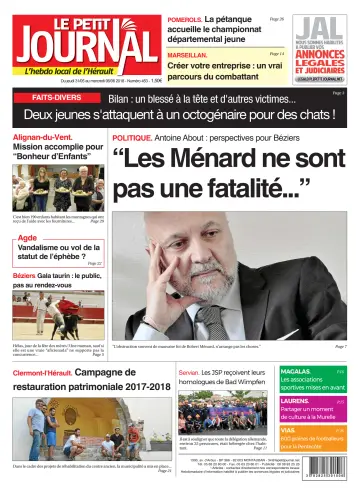 Le Petit Journal - L'hebdo local de l'Hérault - 1 Jun 2018