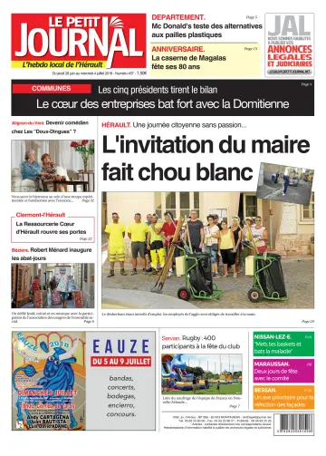 Le Petit Journal - L'hebdo local de l'Hérault - 29 Jun 2018