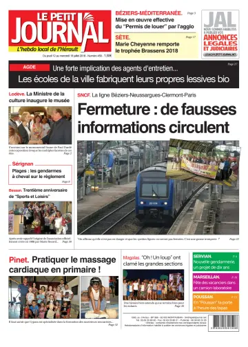 Le Petit Journal - L'hebdo local de l'Hérault - 13 Jul 2018