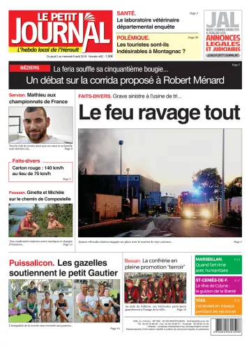 Le Petit Journal - L'hebdo local de l'Hérault - 3 Aug 2018