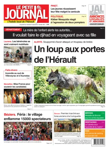 Le Petit Journal - L'hebdo local de l'Hérault - 10 Aug 2018
