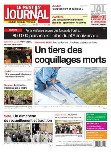 Le Petit Journal - L'hebdo local de l'Hérault - 31 Aug 2018