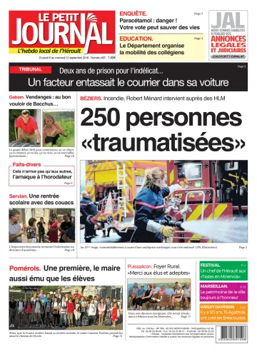 Le Petit Journal - L'hebdo local de l'Hérault - 7 Sep 2018