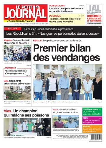 Le Petit Journal - L'hebdo local de l'Hérault - 21 Sep 2018