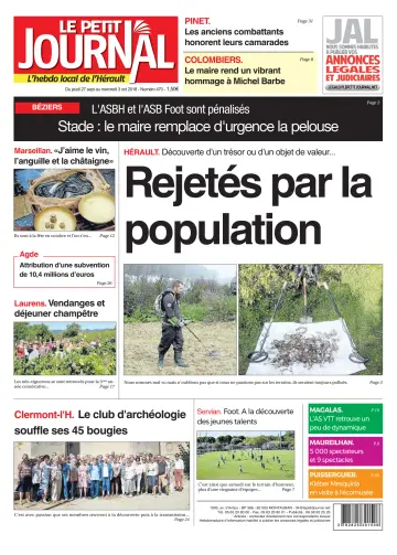 Le Petit Journal - L'hebdo local de l'Hérault - 28 Sep 2018