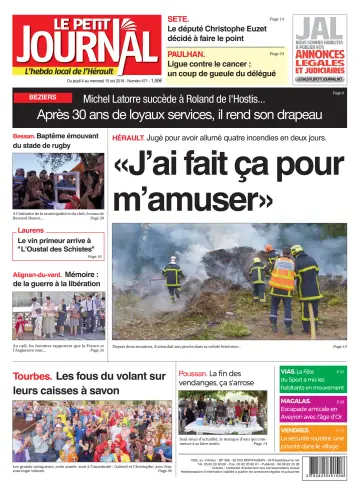 Le Petit Journal - L'hebdo local de l'Hérault - 5 Oct 2018