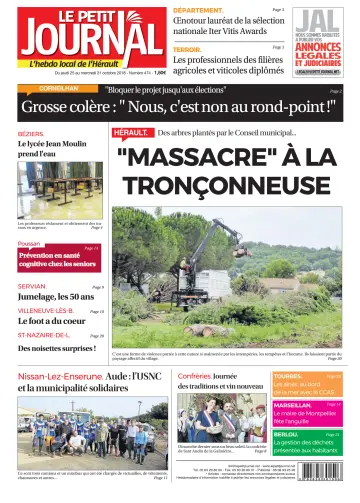 Le Petit Journal - L'hebdo local de l'Hérault - 26 Oct 2018