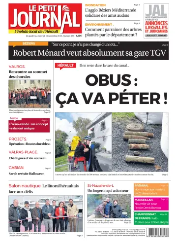Le Petit Journal - L'hebdo local de l'Hérault - 9 Nov 2018