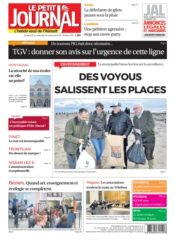 Le Petit Journal - L'hebdo local de l'Hérault - 23 Nov 2018