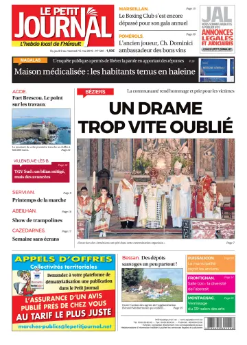 Le Petit Journal - L'hebdo local de l'Hérault - 10 May 2019