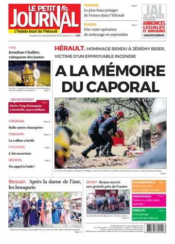 Le Petit Journal - L'hebdo local de l'Hérault - 23 Aug 2019