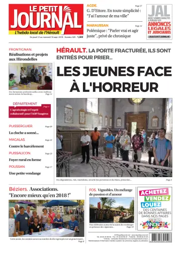 Le Petit Journal - L'hebdo local de l'Hérault - 13 Sep 2019