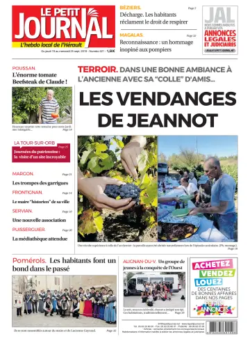Le Petit Journal - L'hebdo local de l'Hérault - 20 Sep 2019