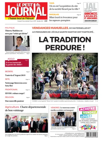 Le Petit Journal - L'hebdo local de l'Hérault - 11 Oct 2019
